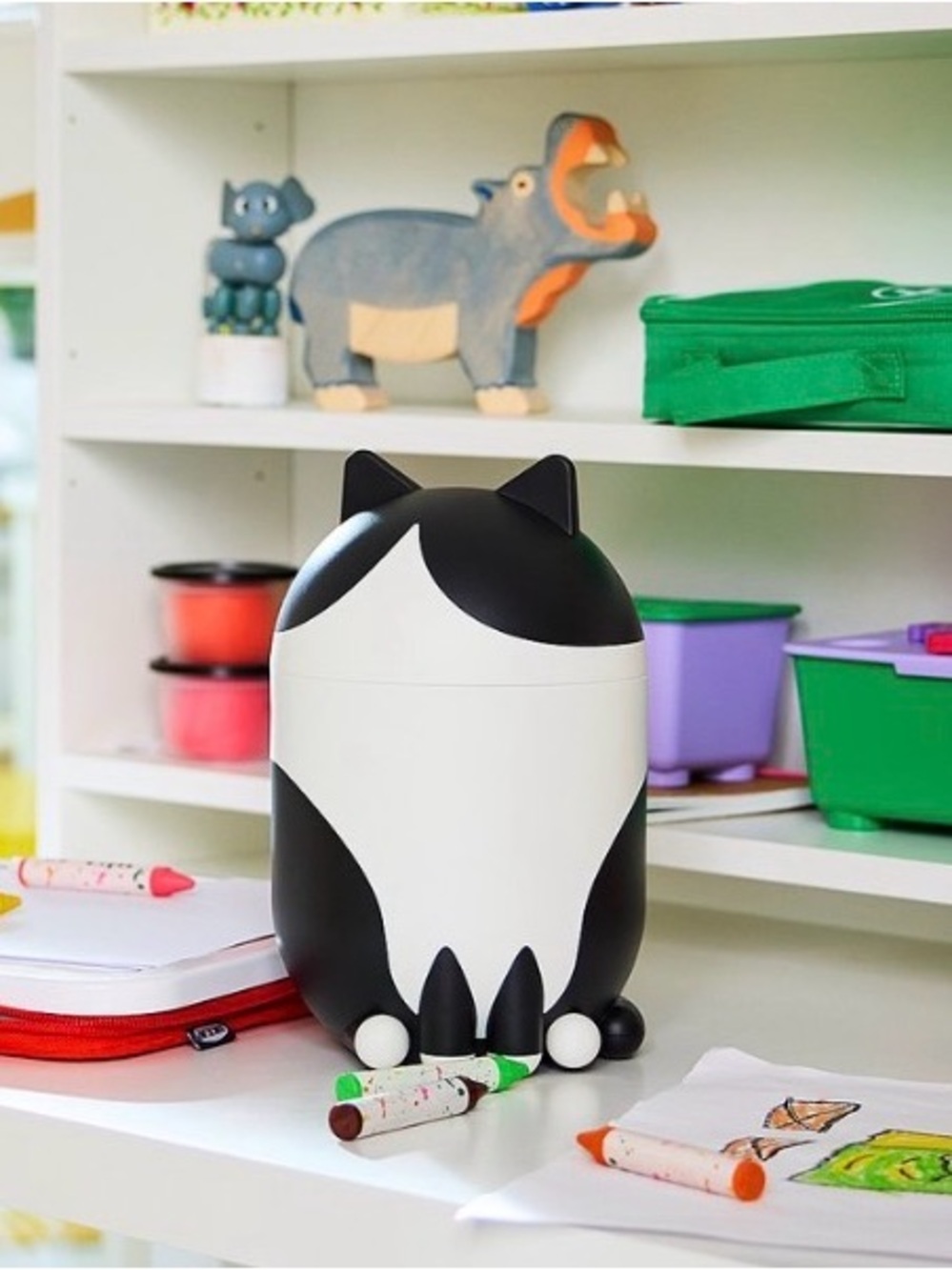 IKEA Grejsimojs black & white tuxedo CAT with lid storage adorable decoration - Picture 11 of 13